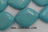 CWB745 15.5 inches 20*26mm diamond howlite turquoise beads wholesale