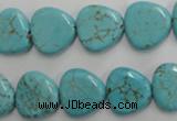 CWB748 15.5 inches 14*14mm triangle howlite turquoise beads wholesale