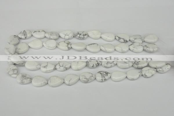 CWB80 15.5 inches 13*18mm flat teardrop natural white howlite beads