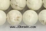 CWB803 15.5 inches 10mm round white howlite turquoise beads