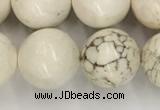 CWB804 15.5 inches 12mm round white howlite turquoise beads