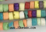 CWB829 15.5 inches 2*4mm tyre howlite turquoise beads wholesale