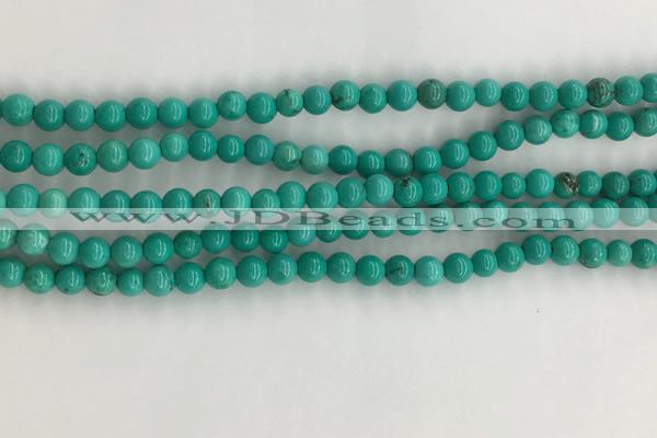 CWB863 15.5 inches 4mm round howlite turquoise beads wholesale