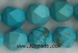 CWB890 15.5 inches 8mm faceted nuggets howlite turquoise beads