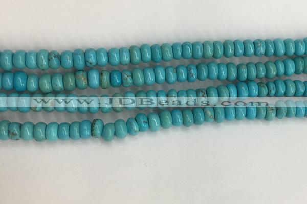 CWB895 15.5 inches 4*6mm rondelle howlite turquoise beads