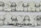 CWB90 15.5 inches 10*15mm double drilled natural white howlite beads