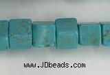 CWB910 15.5 inches 6*6mm cube howlite turquoise beads wholesale