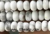 CWB916 15.5 inches 2*4mm rondelle white howlite turquoise beads