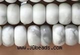 CWB917 15.5 inches 4*6mm rondelle white howlite turquoise beads