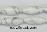 CWB92 15.5 inches 10*25mm rice natural white howlite beads