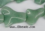 CWG07 15.5 inches 25*33mm wavy freeform green aventurine beads