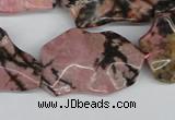 CWG09 15.5 inches 25*33mm wavy freeform rhodonite gemstone beads