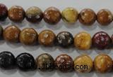 CWJ302 15.5 inches 8mm faceted round wood jasper gemstone beads