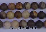 CWJ411 15.5 inches 6mm round matte wood jasper beads wholesale