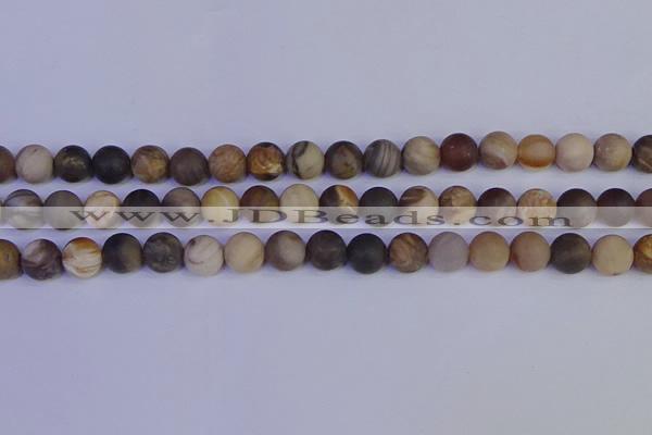 CWJ413 15.5 inches 10mm round matte wood jasper beads wholesale