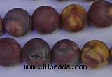 CWJ424 15.5 inches 12mm round matte wood eye jasper beads