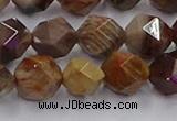 CWJ493 15.5 inches 12mm faceted nuggets wood jasper beads