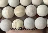 CWJ520 15.5 inches 4mm round matte wooden jasper beads wholesale