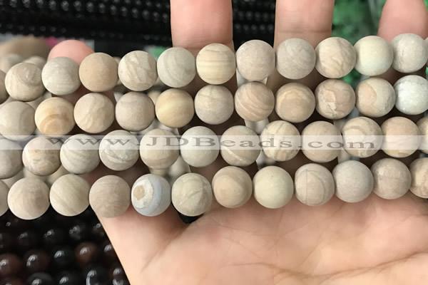 CWJ523 15.5 inches 10mm round matte wooden jasper beads wholesale