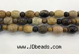 CWJ588 15.5 inches 10mm round & 13*15mm - 15*18mm rice wooden jasper beads