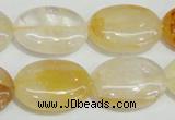 CYC03 15.5 inches 18*25mm oval yellow crystal quartz beads