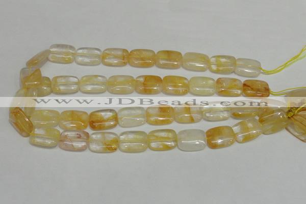 CYC09 15.5 inches 15*20mm rectangle yellow crystal quartz beads