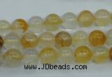 CYC102 15.5 inches 8mm round yellow crystal quartz beads