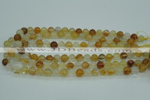 CYC103 15.5 inches 10mm round yellow crystal quartz beads