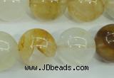 CYC107 15.5 inches 18mm round yellow crystal quartz beads