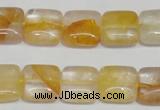 CYC12 15.5 inches 14*14mm square yellow crystal quartz beads