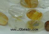 CYC126 15.5 inches 10*18mm faceted nuggets yellow crystal quartz beads