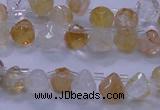 CYC135 Top drilled 7*7mm faceted teardrop yellow quartz beads