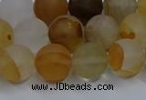 CYC142 15.5 inches 8mm round matte yellow quartz beads wholesale