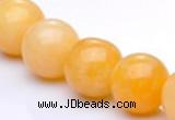 CYJ08 18mm round 16 inches yellow jade gemstone beads Wholesale