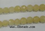 CYJ152 15.5 inches 8mm faceted round yellow jade beads wholesale