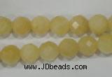 CYJ153 15.5 inches 10mm faceted round yellow jade beads wholesale