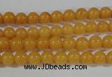 CYJ158 15.5 inches 4mm round yellow jade beads wholesale