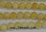 CYJ161 15.5 inches 8mm round yellow jade beads wholesale