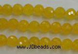 CYJ201 15.5 inches 6mm faceted round yellow jade beads wholesale