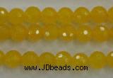 CYJ202 15.5 inches 8mm faceted round yellow jade beads wholesale