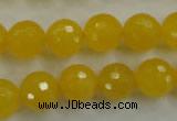 CYJ204 15.5 inches 12mm faceted round yellow jade beads wholesale