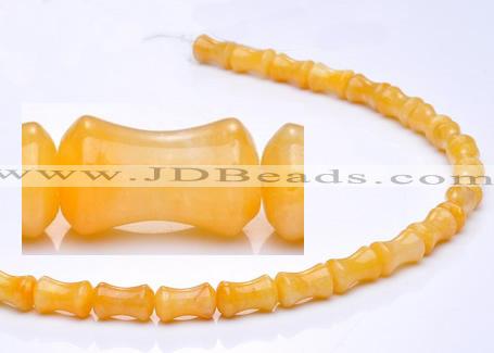 CYJ21 9*13mm bone shape yellow jade gemstone beads Wholesale