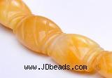 CYJ22 14*20mm flat drum yellow jade gemstone beads Wholesale