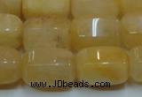 CYJ270 15.5 inches 10*14mm faceted tube yellow jade gemstone beads