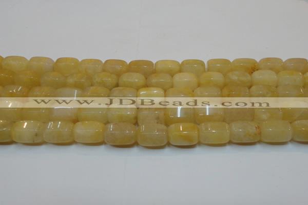 CYJ270 15.5 inches 10*14mm faceted tube yellow jade gemstone beads