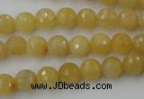 CYJ321 15.5 inches 8mm faceted round yellow jade beads wholesale