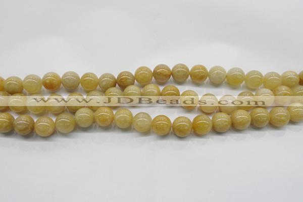 CYJ401 15.5 inches 6mm round yellow jade gemstone beads