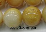 CYJ407 15.5 inches 18mm round yellow jade gemstone beads