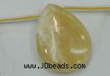 CYJ56 30*40mm top-drilled flat teardrop yellow jade gemstone beads