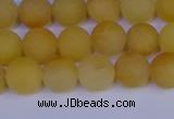 CYJ602 15.5 inches 8mm round matte yellow jade beads wholesale